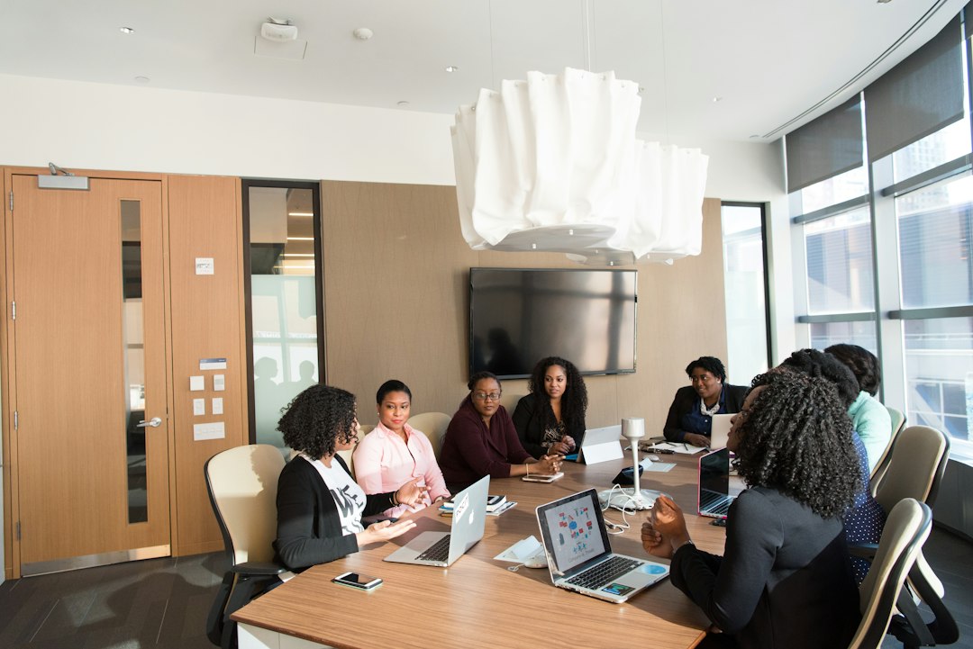 Colleagues collaborating around a table